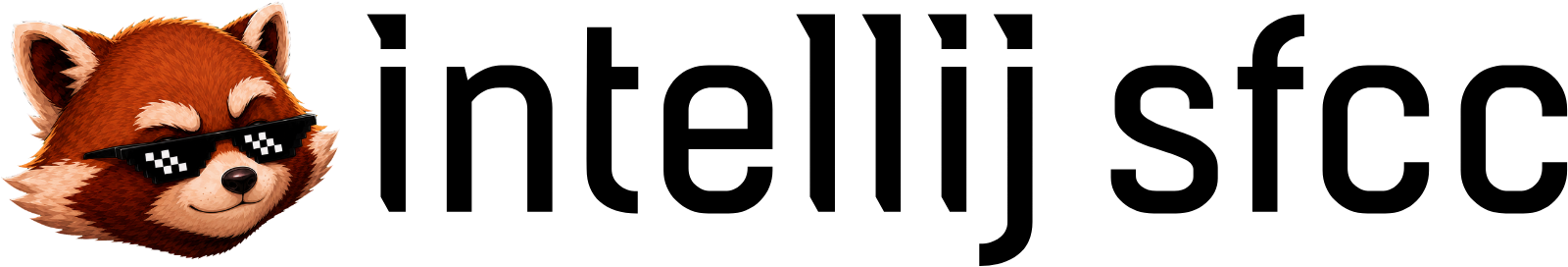 Intellij SFCC red panda logo with dark wordmark